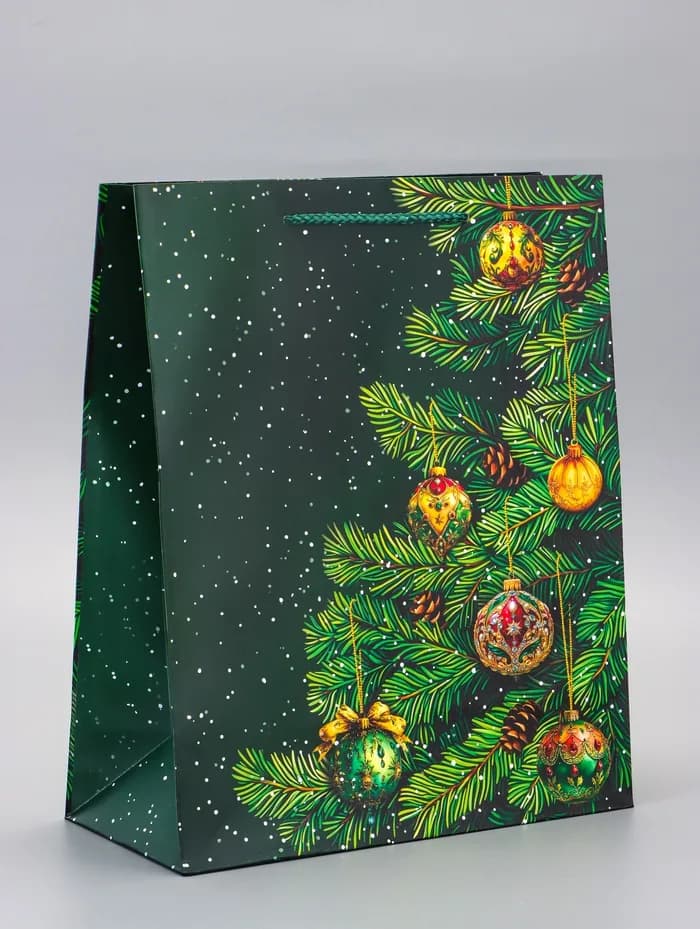 Пакет подарочный новогодний ламинированный, «Новый Год», 26×12×32 см