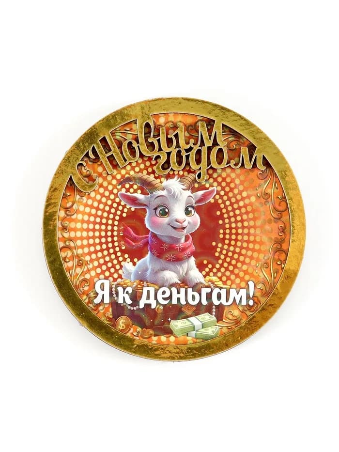 Магнит на холодильник «С Новым Годом! Я к деньгам!», d=8 см