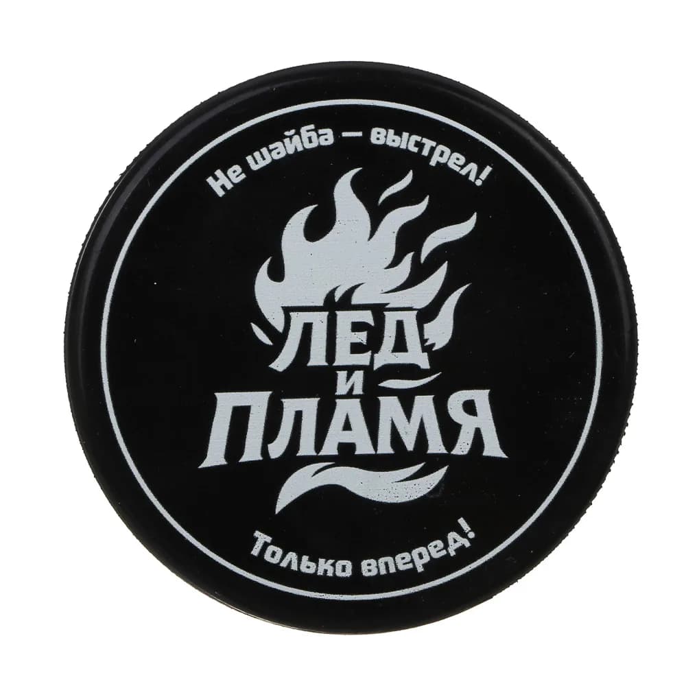 BY SPORT Шайба хоккейная с принтом, взрослая, 7.5х2.5см, резина