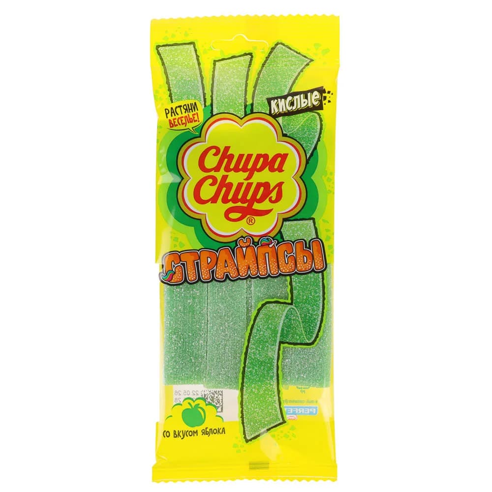 Мармелад Chupa Chups Страйпсы со вкусом зеленого яблока, 120г