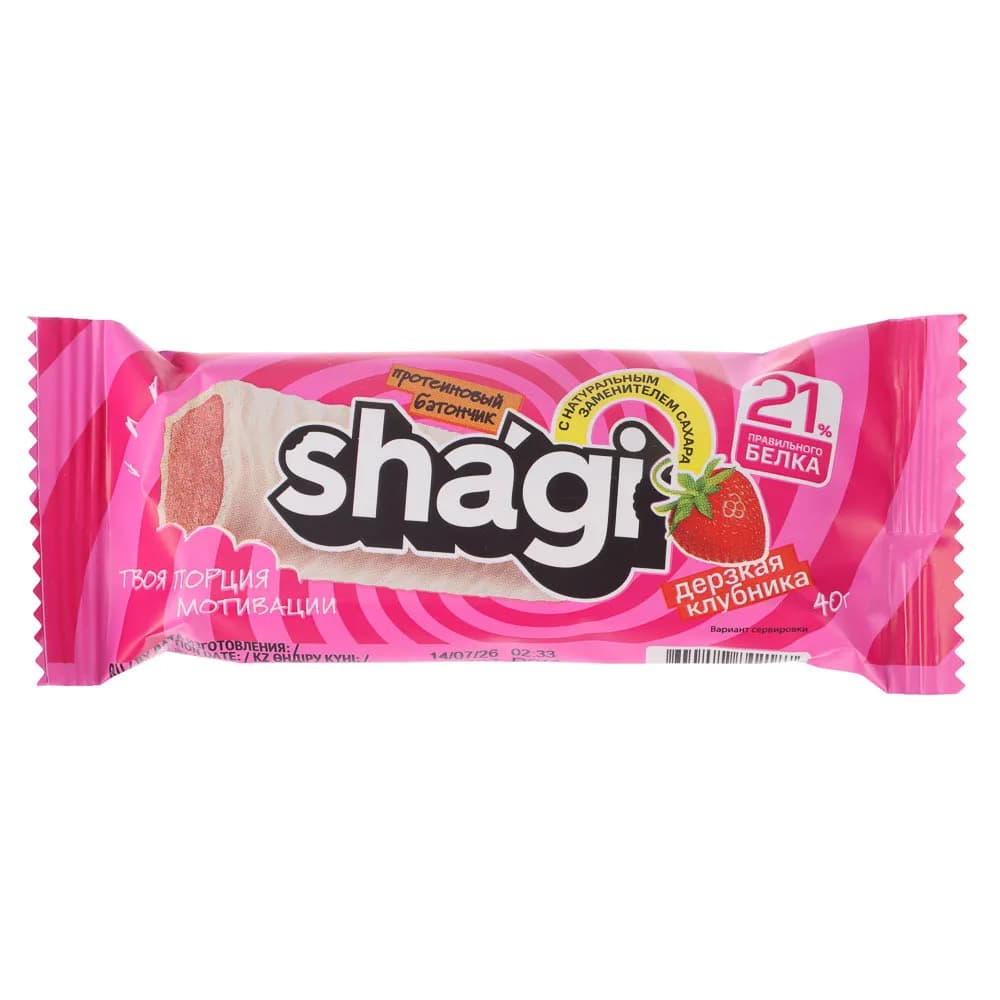 Протеиновый батончик Shagi со вкусом клубники, 40 г