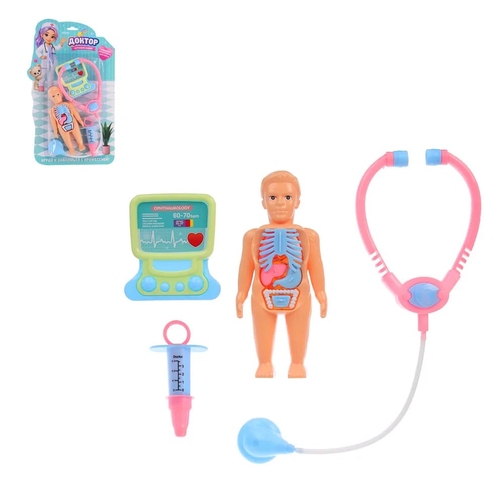 Игровой набор доктора с куклой-манекеном, PP, ABS, ИГРОЛЕНД, 3+