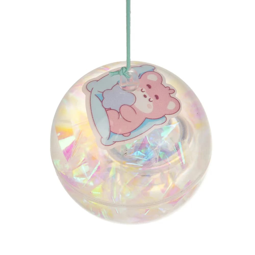 Игрушка мяч с блестками, каучук, PP, вода, d6, 5см, 3хLR1130, 6 дизайнов