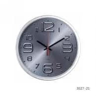 Часы настенные круг d=30см, корпус серебряный "Хром"3027-21 (10)