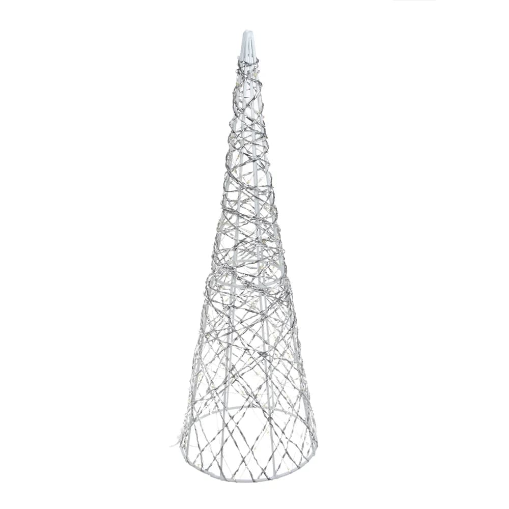 Декоративная фигура "Ёлка" СНОУ БУМ, 46x15см, 140LED, шампань, постоянное свечение, 2хАА, металл
