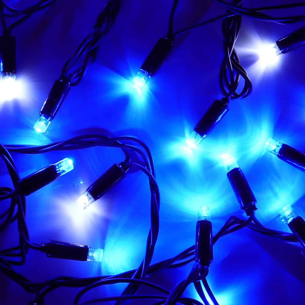 СНОУ БУМ гирлянда вьюн уличн. 10м, 80 синих LED, "Млечный путь", мерцание, ПВХ черн., коннектор, 220В.