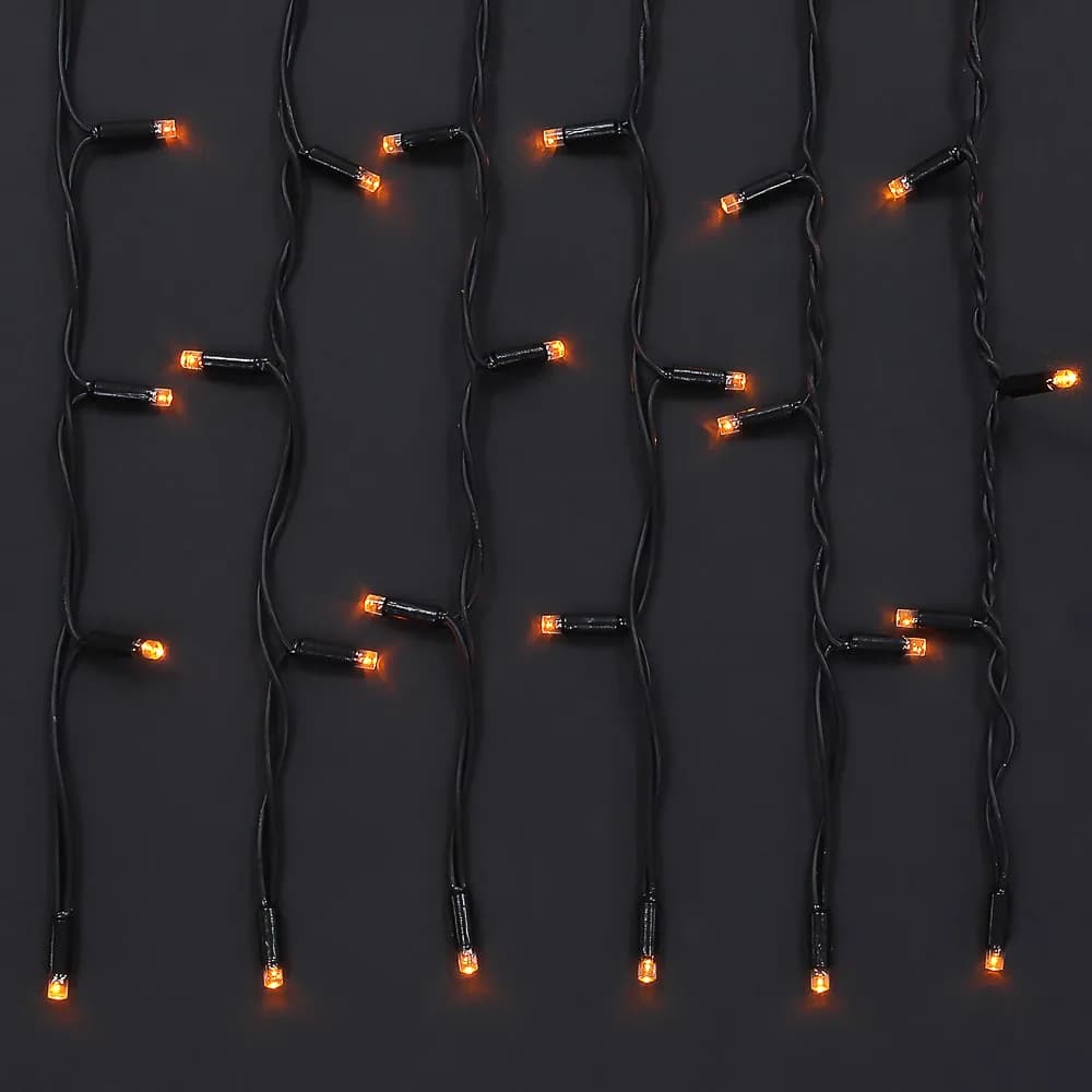 BY Эл.гирлянда бахрома уличная, 3x0.6х0.4м, 100LED, желтый, пост свеч, ПВХ черный, коннект, IP65, 220В