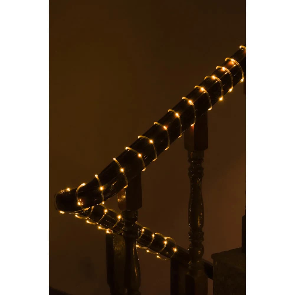 СНОУ БУМ Эл.гирлянда шнур 10м, 100LED, шампань, пост.свеч., ПВХ прозр., d5мм, IP44, 220В