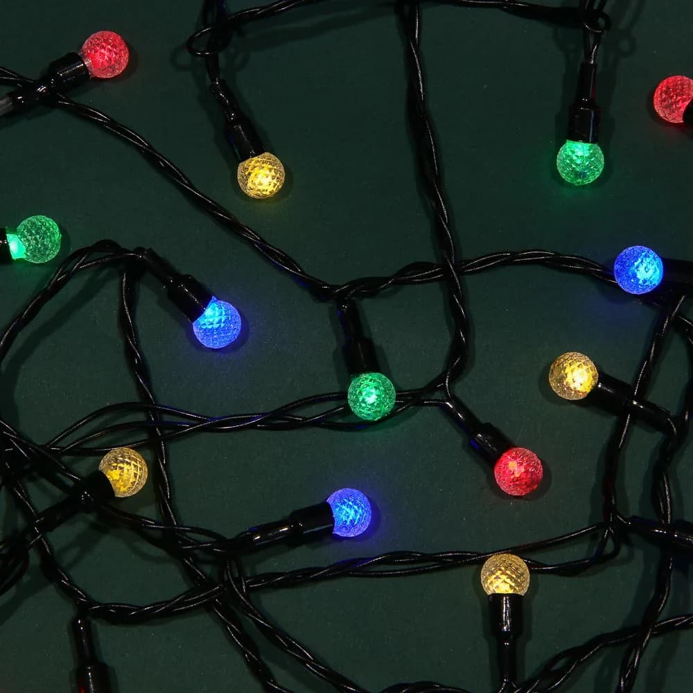 СНОУ БУМ Гирлянда эл. вьюн с насад. "Шарики", 10м, 80LED, мульти, 8 режимов, ПВХ черный, 220В