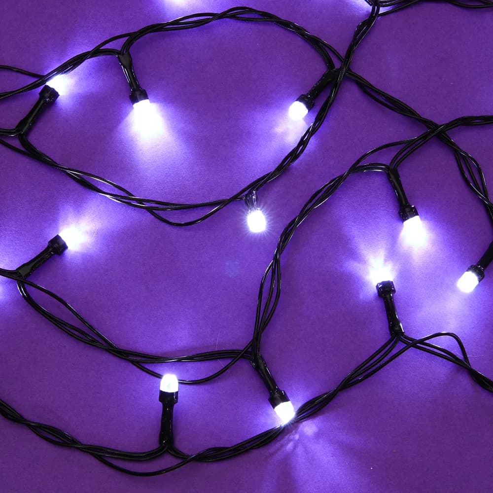 СНОУ БУМ Гирлянда эл. вьюн 10м, 100LED, "Алмазная" насадка, шампань, 8 режимов, ПВХ черный, 220В