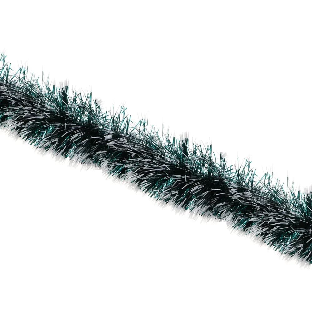 СНОУ БУМ Мишура 11x200см, ПЭТ, зеленая с белыми кончиками, 26-325