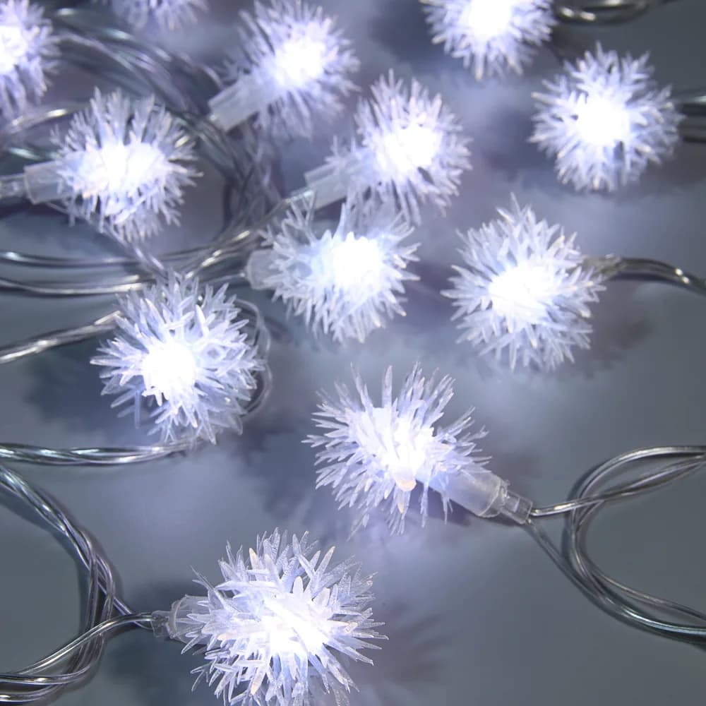 СНОУ БУМ Гирлянда эл. вьюн 4м, 20LED, белый, пост. свечение, ПВХ прозрачный, 220В