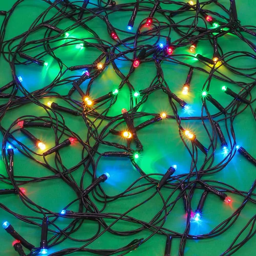 СНОУ БУМ Гирлянда эл. вьюн 14м, 180 LED, мультицвет, 8 реж, ПВХ черный, 220В
