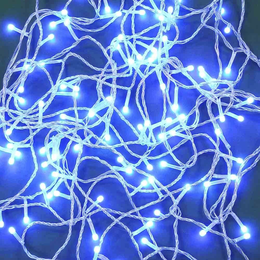 СНОУ БУМ Гирлянда эл. вьюн 10м, 80LED, цветной диод, синий, 8 реж., ПВХ прозрачный, 220В