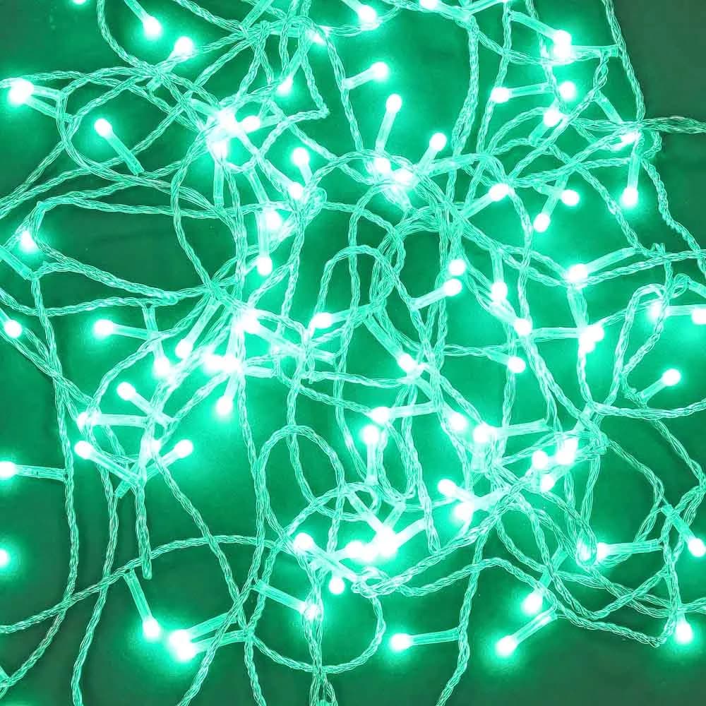 СНОУ БУМ Гирлянда эл. вьюн 10м, 120LED, цветной диод, зеленый, 8 реж., ПВХ прозрачный, 220В