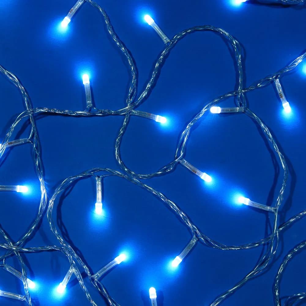 СНОУ БУМ Гирлянда эл. вьюн 10м, 100LED, белый, 8 режимов, ПВХ прозрачный, 220В