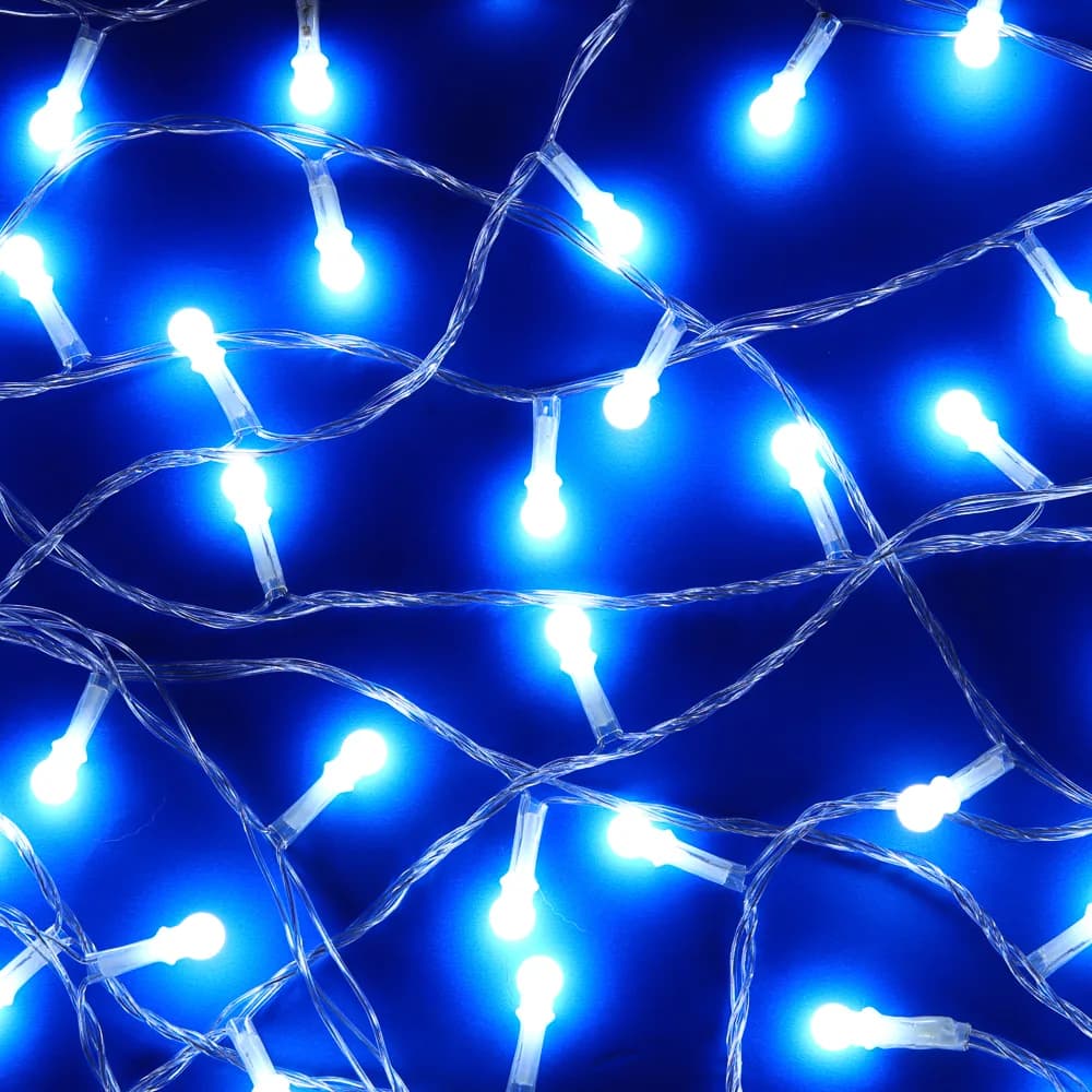 СНОУ БУМ Гирлянда эл. Вьюн, 10м, 100LED, белый, 8 режимов, ПВХ прозрачный, 220В, -1