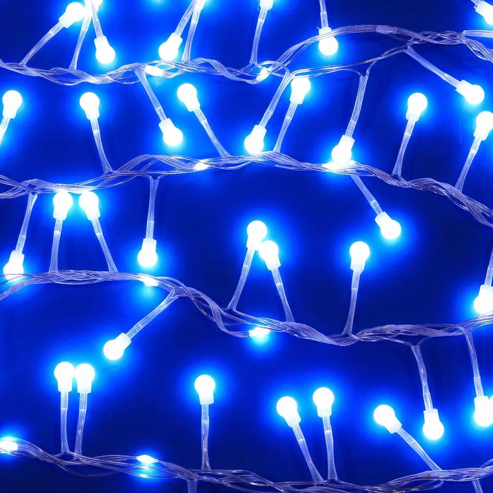 СНОУ БУМ Гирлянда эл. вьюн 5м, 250LED, белый, эффект водопада, 7 режимов, ПВХ прозрачный, 220В