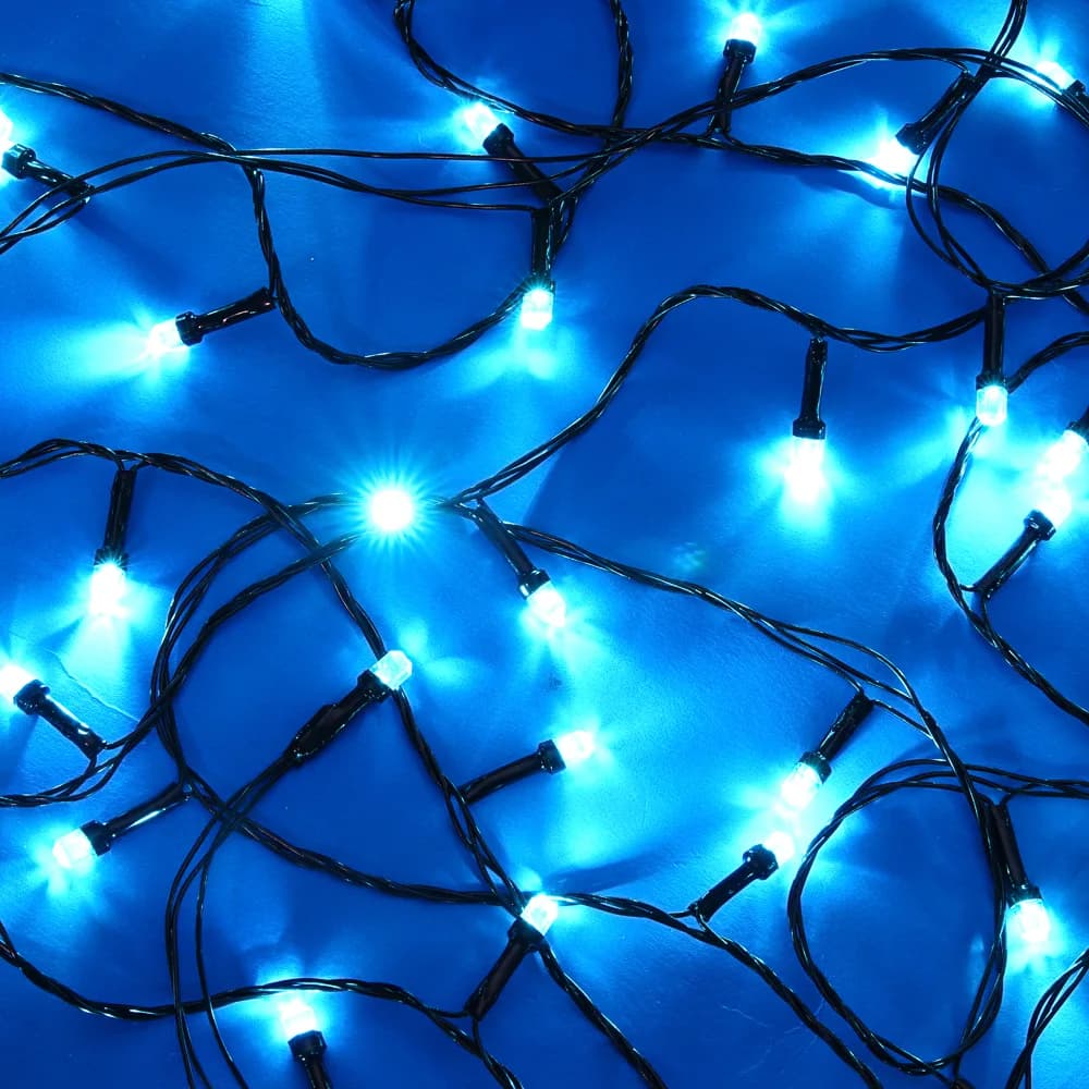 СНОУ БУМ Гирлянда эл. вьюн 20м, 200LED, аква, 8 режимов, ПВХ черный, 220В