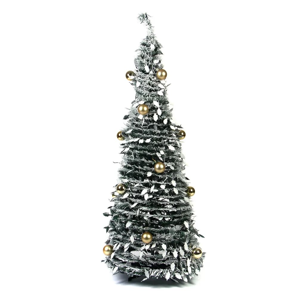 Ель складная с украшениями, 150см, 100 LED, PVC, 26-2