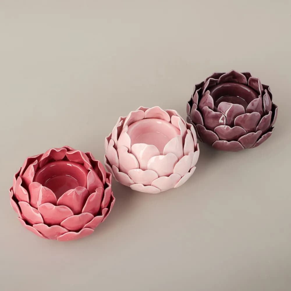 Подсвечник LADECOR "Артишок" 10x10x6 см, 3 цвета