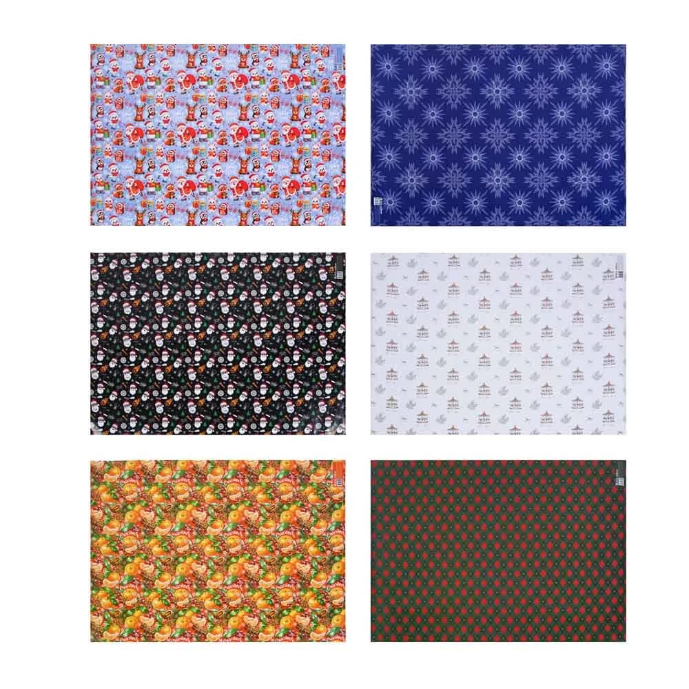 Бумага СНОУ БУМ подарочная, 70x100 см, 70 г односторонняя, 6 диз., арт.3