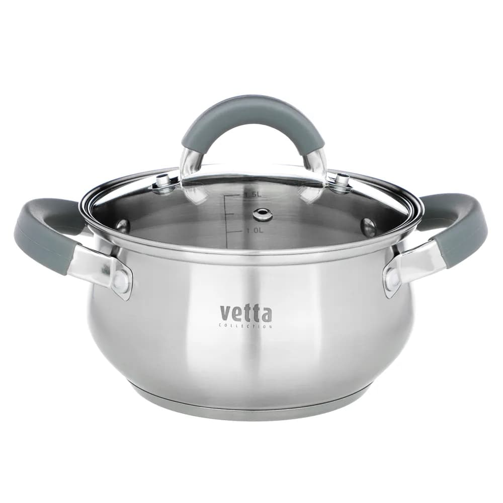 VETTA Вена Кастрюля 16х9, 5см. 1, 9л. со стекл. крышкой, индукция