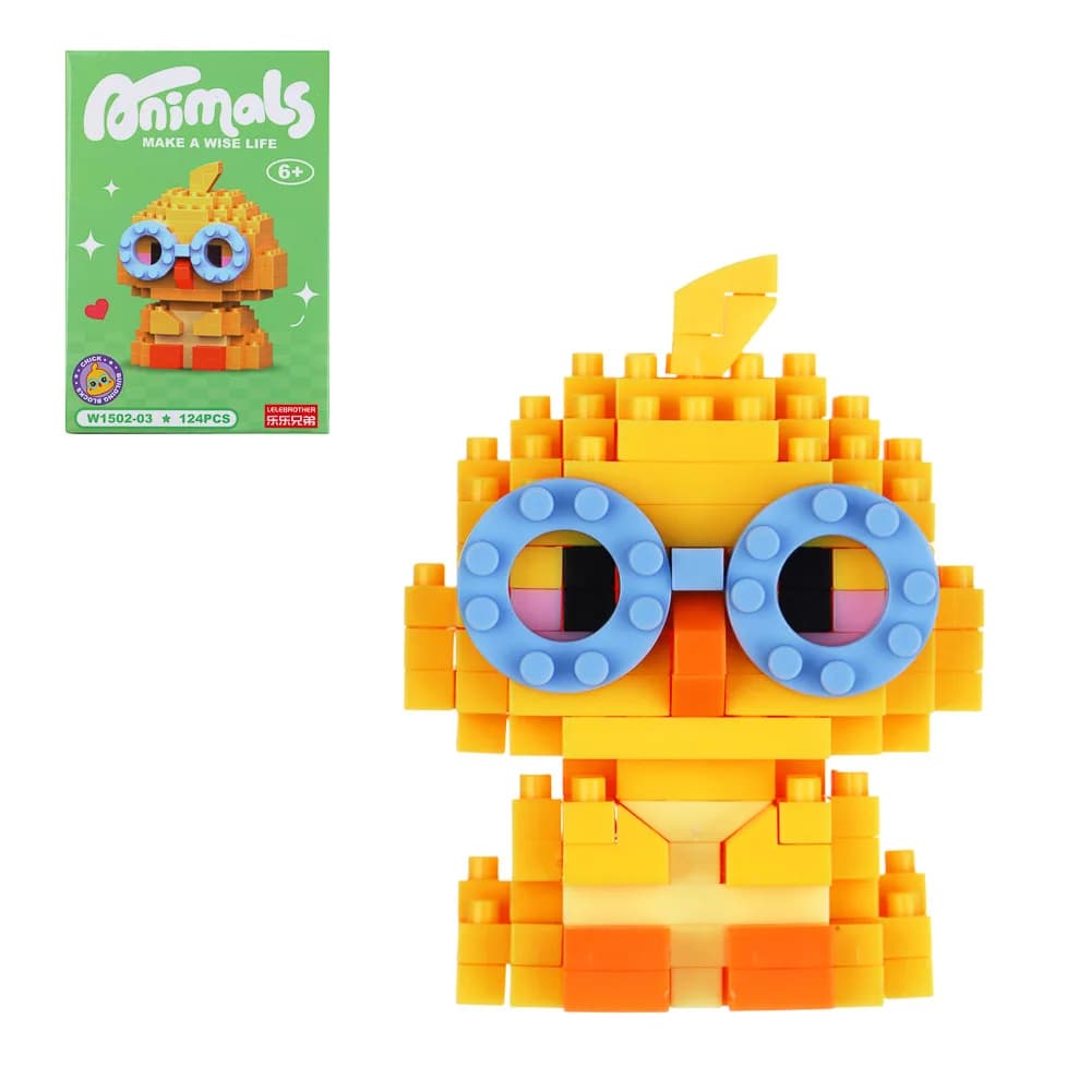 Конструктор мини 3D "Зверюшики", ABS, 7, 8х4, 1х11, 3см, 6 видов