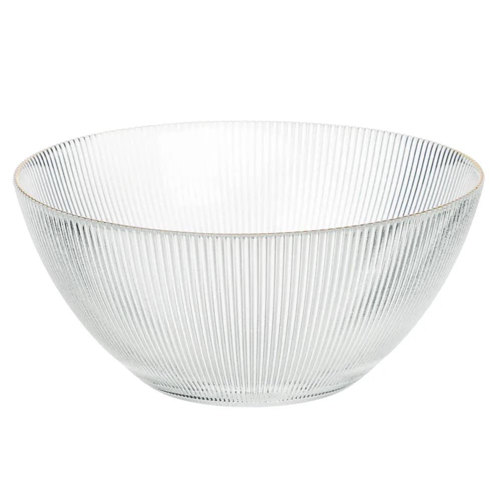 Салатник MILLIMI Симпл Голд, 19x9см, 1500мл, стекло, золотой кант