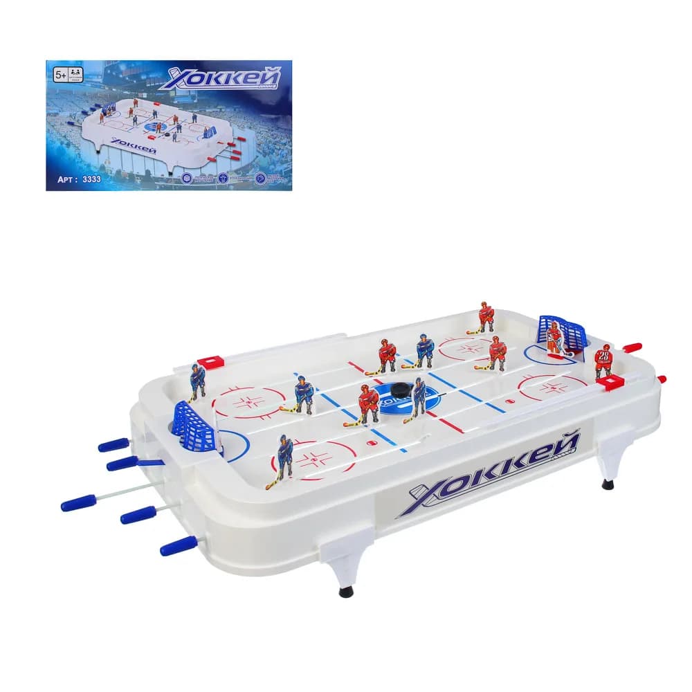Настольная игра "Хоккей", ИГРОЛЕНД, ABS, металл, бумага