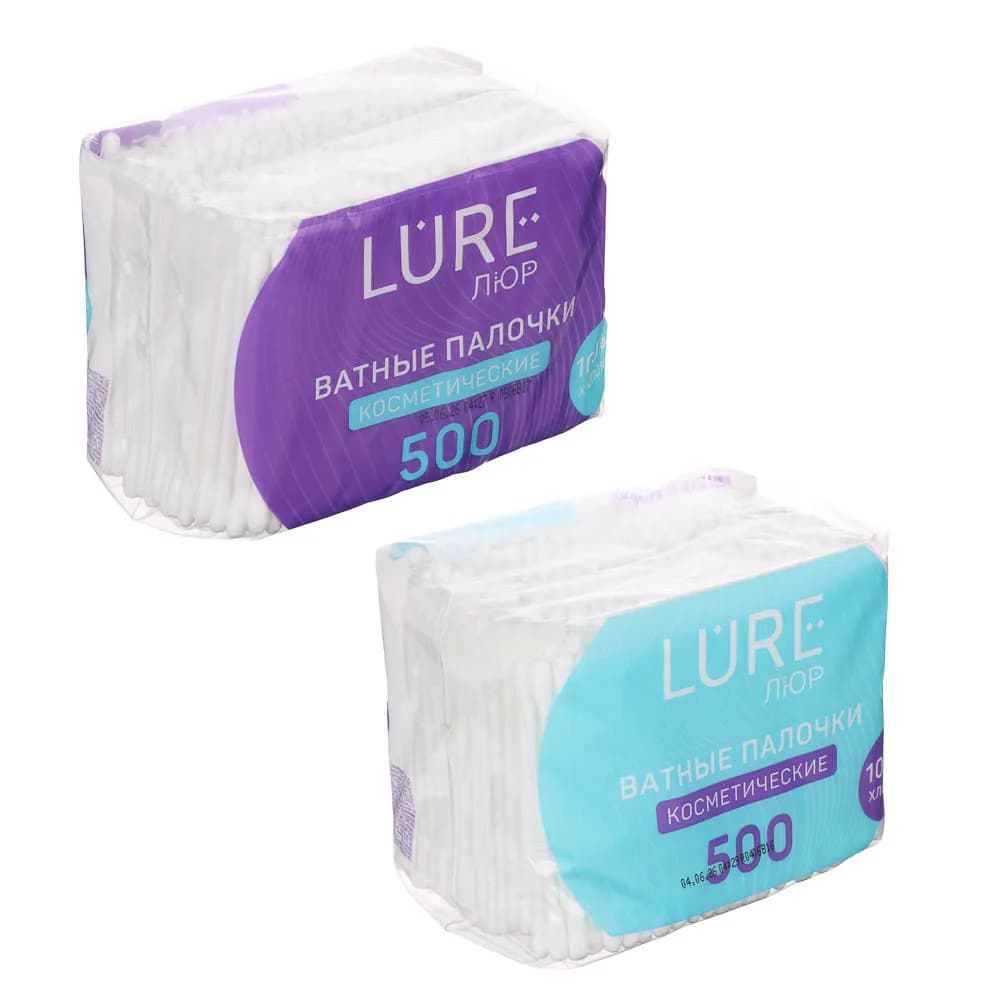 Ватные палочки LURE, пакет, 500шт