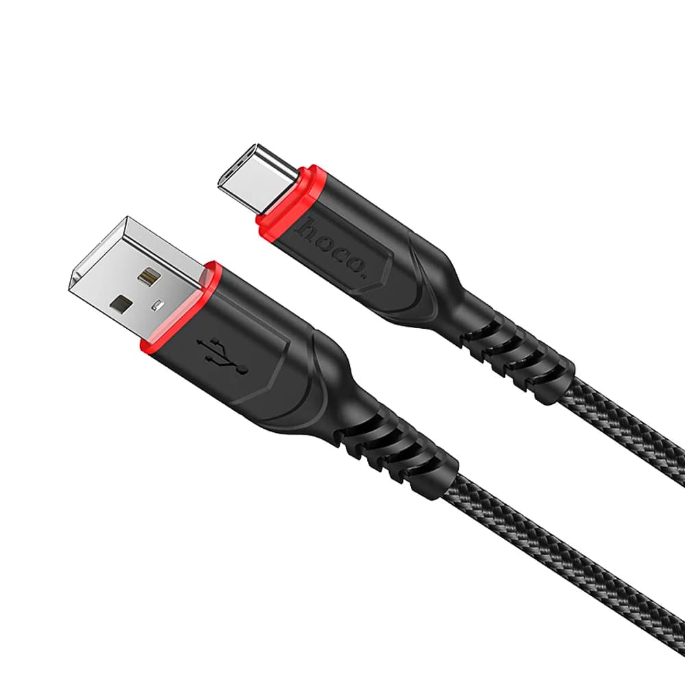 Кабель для зарядки USB(A)-Type C hoco. модель X59 Victory, 1 м, черный