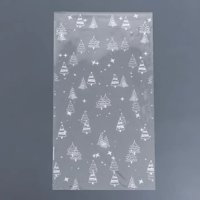 Пакет фасовочный новогодний БОПП, «Елочки» 20×35 см