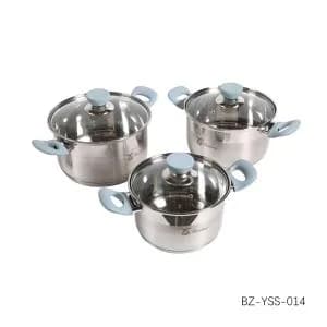 Набор кастрюль (крышки в комплекте)6PCS 2.7l+3.6l+4.8l(18cm-20cm-22cm)