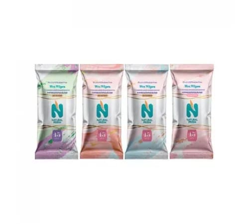 NATURAL FRESH Влажные салфетки 15шт Без отдушек (шоу-бокс)