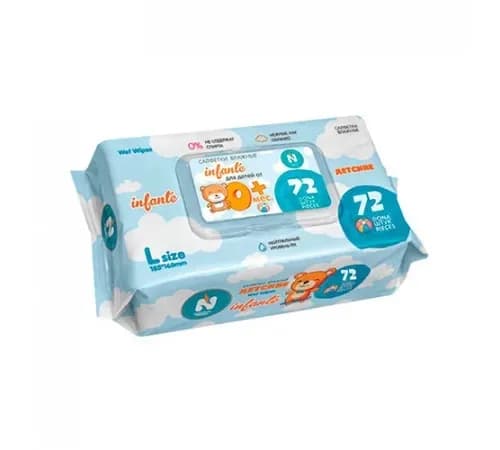 NATURAL FRESH Влажные салфетки 72шт Baby Blue(с клапаном)