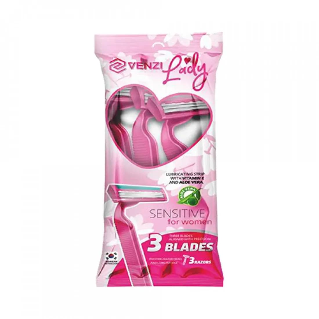 Venzi Одноразовые бритвенные станки S3Lady(3шт)(в пакете)