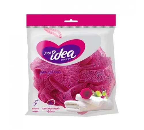 Fresh idea Мочалка д/тела 1шт ШАР (нейлоновая сетка)