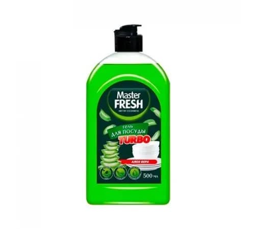 Master FRESH Гель д/мытья посуды TURBO 500мл Алоэ (флип топ)