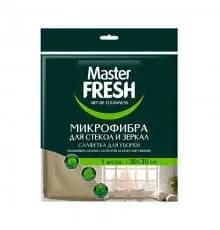 Master FRESH Салфетка д/стекол/зеркал 1шт микрофибра (30*30см) ЛАТУНЬ